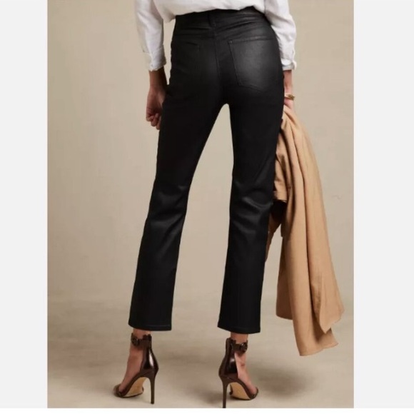 Banana Republic Black High Rise Slim Coated Jeans Sz 8 - Picture 3 of 13
